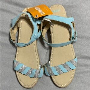 NWT - Gymboree Light Blue and Silver Sandals